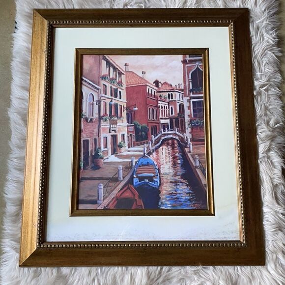 J. Margosian Other - J. Margosian “Venice Sky” Matted and Framed Print For Lovers of Art & Travel